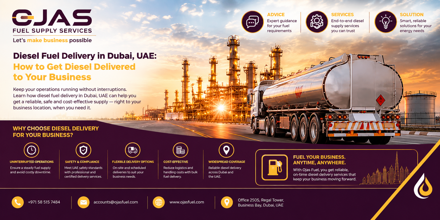 Diesel Fuel Delivery in Dubai, UAE How to Get Diesel Delivered to Your Business