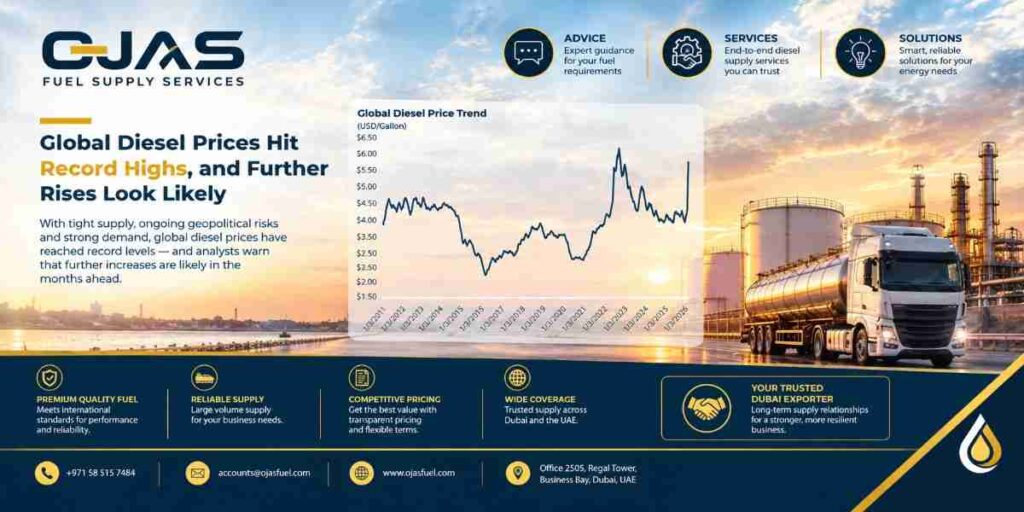 Global Diesel Prices Hit Record Highs, and Further Rises Look Likely